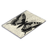 Zwart-witte vlinder op gekraakte achtergrond notitieboek (Linkerzijde)