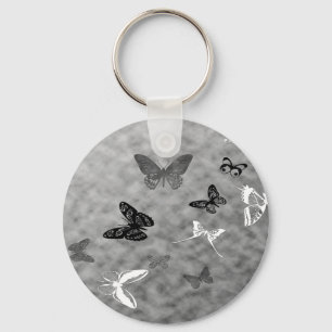 Zwart-witte vlinder sleutelhanger