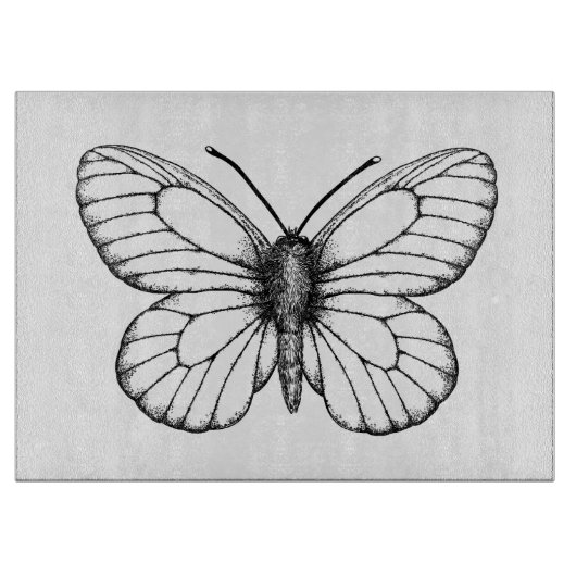 Zwart-witte vlinder snijplank (Voorkant)