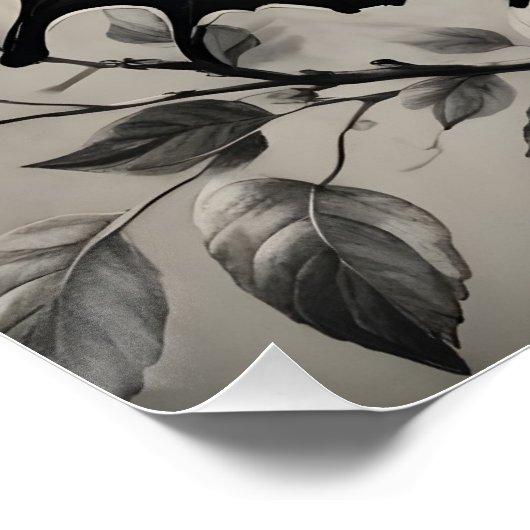 Zwart-witte vlinder tekening perfect poster (Hoek)