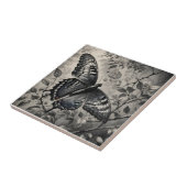 Zwart-witte vlinder tekening tegeltje (Zijkant)