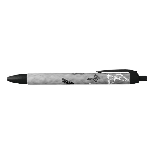 Zwart-witte vlinder zwarte inkt pen (Bovenkant)