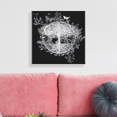 Zwart-witte vlinderboom van Amelia Carrie Canvas Afdruk (Insitu (Woonkamer))