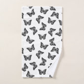 Zwart-Witte Vlinders Badkamer Handdoeken Set (Handdoek)
