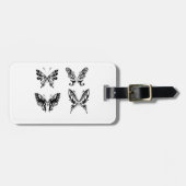 Zwart-witte vlinders bagagelabel (Voorkant horizontaal)