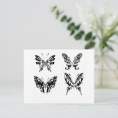 Zwart-witte vlinders briefkaart (Staand voorkant)