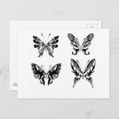 Zwart-witte vlinders briefkaart (Voorkant / Achterkant)