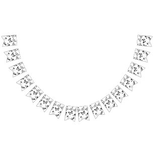 Zwart-witte vlinders bruiloft bunting banner