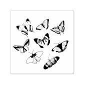 Zwart-witte vlinders bruiloft  zelfinktende stempel (Design)