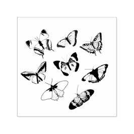 Zwart-witte Vlinders Bruiloft Zelfinktende Stempel