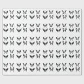 Zwart-witte vlinders cadeaupapier (Vlak)