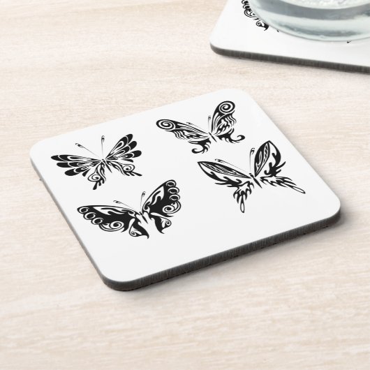 Zwart-witte vlinders drankjes onderzetter (Linkerzijde)