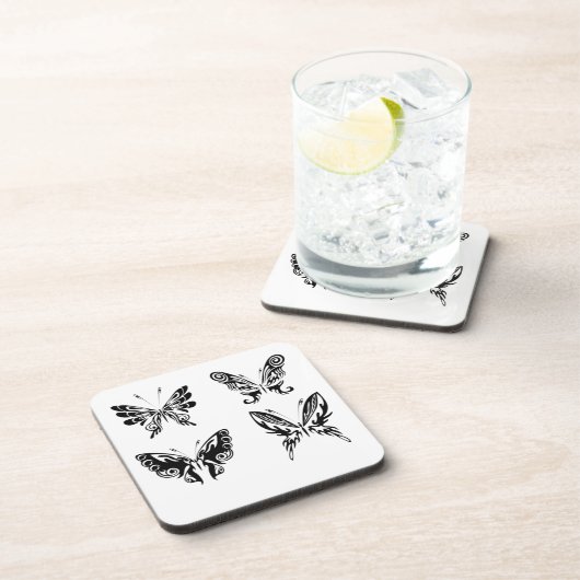 Zwart-witte vlinders drankjes onderzetter (Rechterzijde)