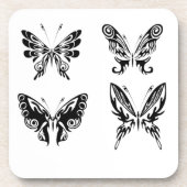 Zwart-witte vlinders drankjes onderzetter (Voorkant)