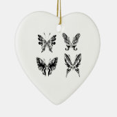 Zwart-witte vlinders keramisch ornament (Rechts)