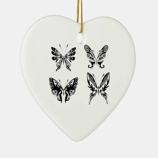 Zwart-witte vlinders keramisch ornament (Rechts)