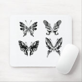 Zwart-witte vlinders muismat (Met muis)