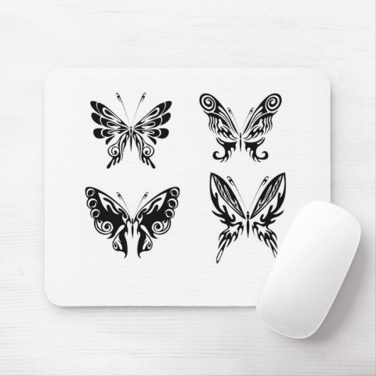 Zwart-witte vlinders muismat (Met muis)
