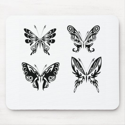 Zwart-witte vlinders muismat (Voorkant)