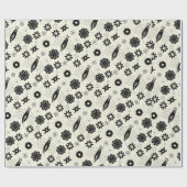 Zwart-witte vlinders naadloos patroon cadeaupapier (Vlak)