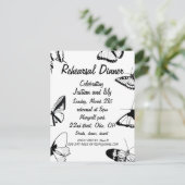Zwart-witte vlinders repetitie diner briefkaart (Staand voorkant)