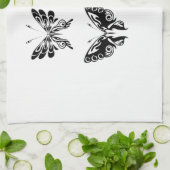 Zwart-witte vlinders theedoek (Gevouwen)