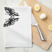 Zwart-witte vlinders theedoek (Quarter Fold)