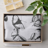 Zwart-witte vlinders tissuepapier (Geschenk)