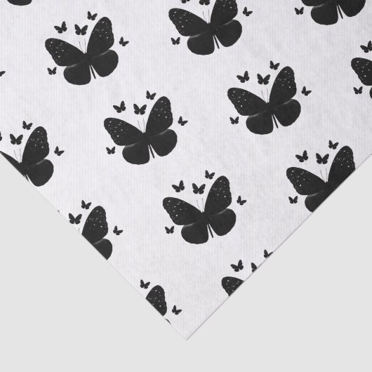 Zwart-witte vlinders tissuepapier (Detail)