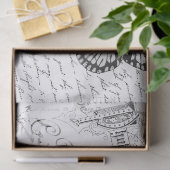 Zwart-witte vlindersleutel tissuepapier (Geschenk)