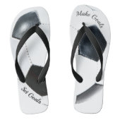 Zwart-witte voetbal gepatterd teenslippers (Voetbed)