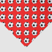 Zwart/Witte Voetbalballen op Rood Tissuepapier (Detail)