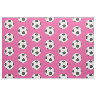 Zwart-witte Voetballen op Roze Stof