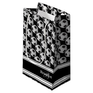 Zwart-witte Voetballen personaliseren Klein Cadeauzakje