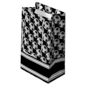 Zwart-witte Voetballen personaliseren Klein Cadeauzakje (Achterkant Gekanteld)