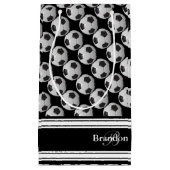Zwart-witte Voetballen personaliseren Klein Cadeauzakje (Voorkant)