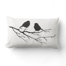 Zwart-witte vogel op Branch Silhouette