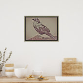 Zwart-witte vogel poster (Keuken)