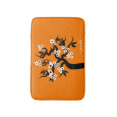 Zwart, witte vogelkerneboom sinaasappel badmat (Voorkant Verticaal)