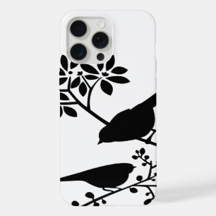 Zwart-witte vogels iPhone 15 pro max hoesje