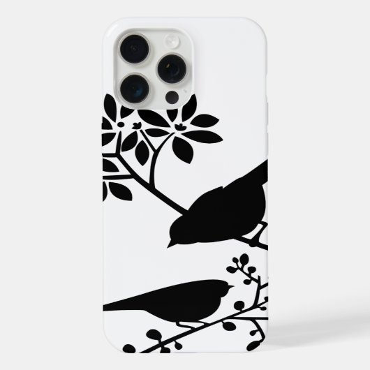 Zwart-witte vogels iPhone hoesje (Achterkant)