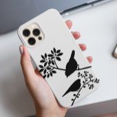 Zwart-witte vogels iPhone hoesje