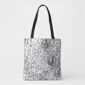 Zwart-witte vogels leuk grillig patroon tote bag (Voorkant)