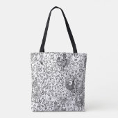 Zwart-witte vogels leuk grillig patroon tote bag (Achterkant)