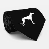 Zwart-witte vorm van een Greyhound Stropdas (Opgerold)