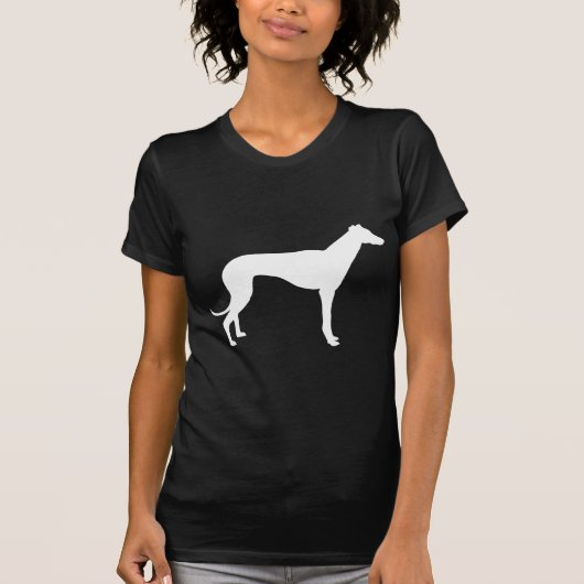 Zwart-witte vorm van een windhond t-shirt (Voorkant)