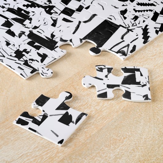 Zwart-witte vormen Puzzle Legpuzzel (Zijkant)