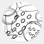 Zwart-witte vormgeving — Achtergrond Ronde Sticker (Voorkant)