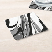 Zwart-witte vormkunst kartonnen onderzetters (Schuin)