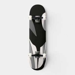 Zwart-witte vormkunst skateboard